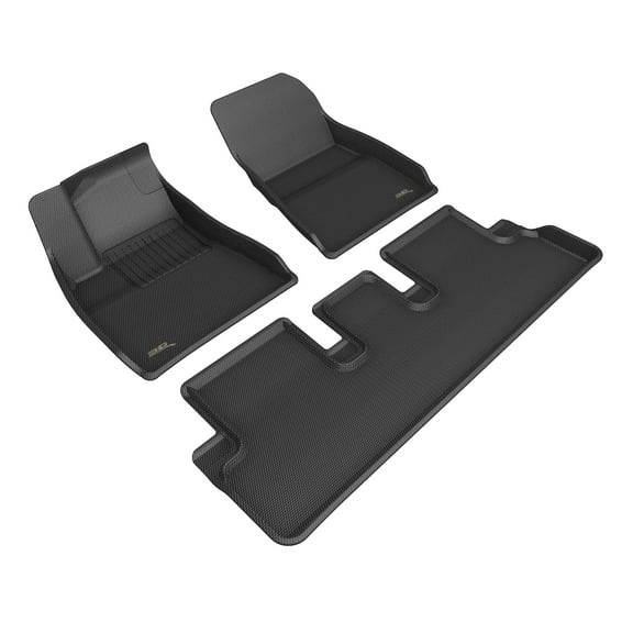 3D MAXpider 2024 Fits Tesla Model 3 Kagu Black 1st 2nd Row Floor Mat L1TL06901509