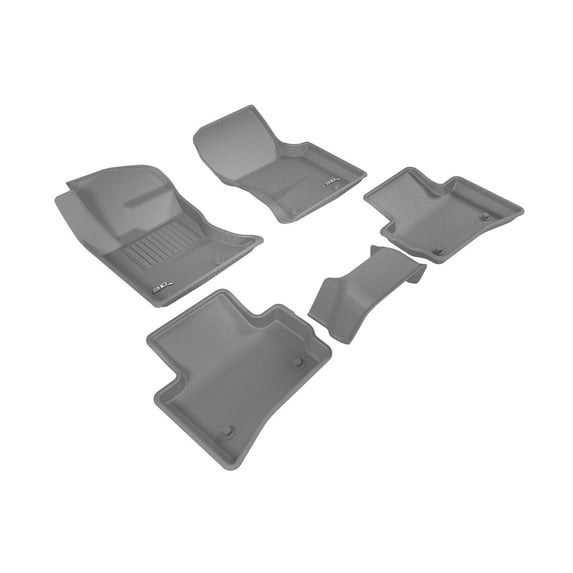 3D MAXpider All-Weather Custom Fit Floor Liners for Jaguar F-PACE 2017-2022 / Land Rover Range Rover Velar 2018-2022, KAGU Series (Complete Set) 1st & 2nd Row, Gray