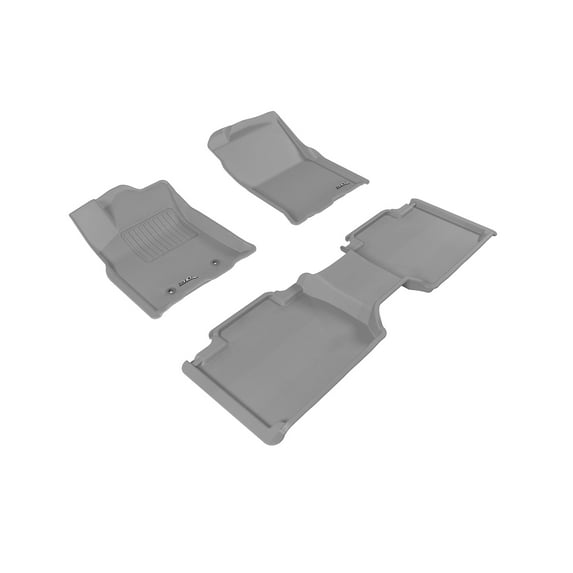 3D MAXpider All-Weather Custom Fit Floor Liners for Toyota Tacoma Access Cab (W/ 2nd Row Seats) 2016-2017, KAGU Series (Complete Set) 1st & 2nd Row, Gray
