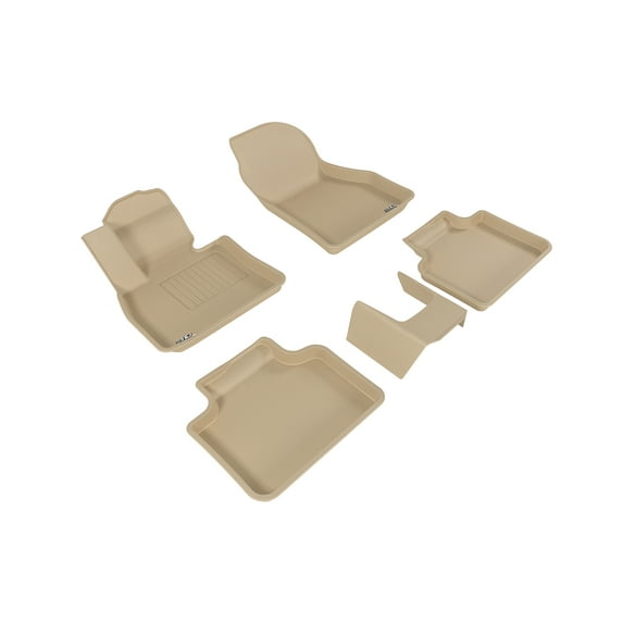 3D MAXpider All-Weather Custom Fit Floor Liners for BMW X1 (F48) 2016-2022 / X2 (F39) 2018-2022, KAGU Series (Complete Set) 1st & 2nd Row, Tan