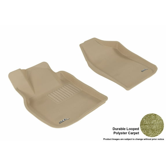 "3D MAXpider All-Weather Custom Fit Floor Liners for Chevrolet Cobalt Sedan 2005-2010 / Pontiac G5 Sedan 2007-2009, CLASSIC Series (1st Row, Tan)"