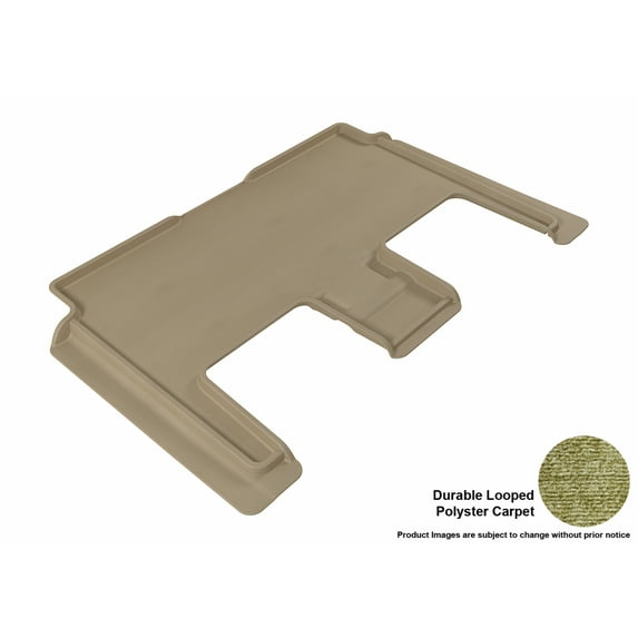 3D MAXpider All-Weather Custom Fit Floor Liners for Dodge Grand Caravan (W/ Stow'N Go Bucket Seats) 2008-2020, CLASSIC Series (2nd Row, Tan)
