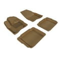 thumbnail image 1 of "3D MAXpider All-Weather Custom Fit Floor Liners for Ford Taurus 2010-2019, KAGU Series (Complete Set) 1st & 2nd Row W/ Post, Tan", 1 of 5