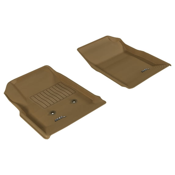 3D MAXpider All-Weather Custom Fit Floor Liners for GM Colorado/Canyon Crew Cab 2015-2022, KAGU Series (1st Row, Tan)