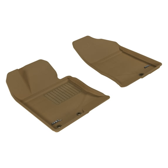 3D MAXpider All-Weather Custom Fit Floor Liners for Hyundai Sonata 2011-2014/Hybrid 2015, KAGU Series (1st Row, Tan)