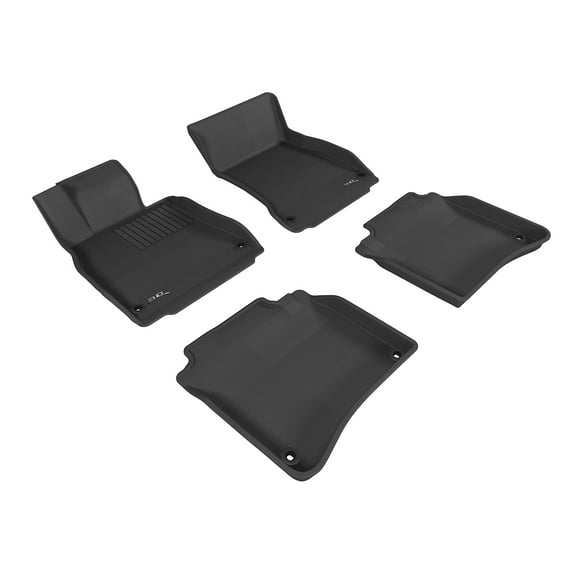 3D MAXpider All-Weather Custom Fit Floor Liners for Mercedes-Benz S-Class Sedan (W222) 2014-2021, KAGU Series (Complete Set) 1st & 2nd Row, Gray