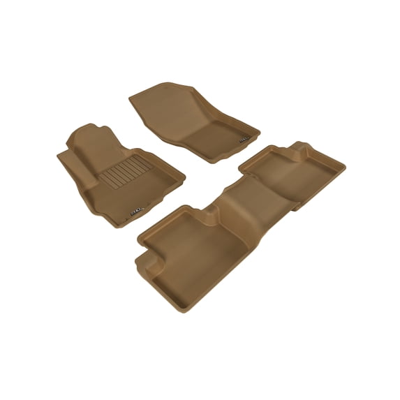 3D MAXpider All-Weather Custom Fit Floor Liners for Mitsubishi Outlander Sport 2011-2022, KAGU Series (Complete Set) 1st & 2nd Row, Tan