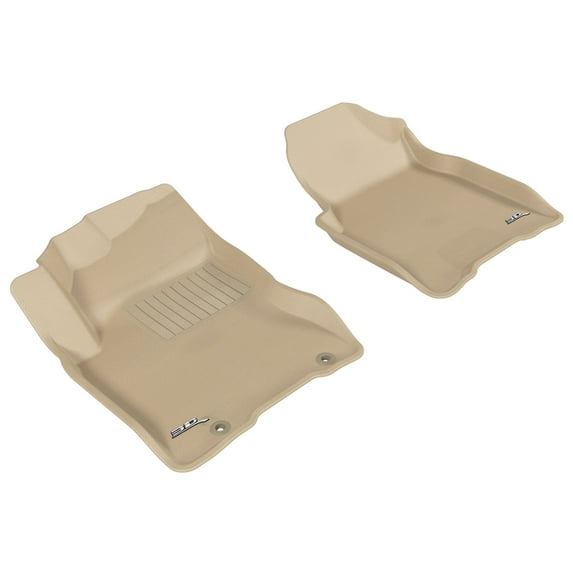 "3D MAXpider All-Weather Custom Fit Floor Liners for Nissan Rogue 2008-2013, KAGU Series (1st Row, Tan)"