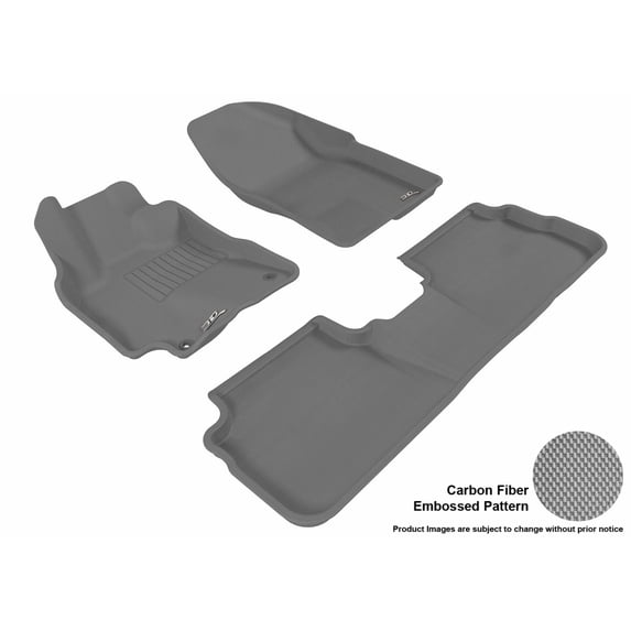3D MAXpider All-Weather Custom Fit Floor Liners for Toyota Corolla 2009-2013, KAGU Series (Complete Set) 1st & 2nd Row, Gray