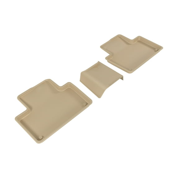 3D MAXpider All-Weather Custom Fit Floor Liners for Volvo XC90 T5/T6 2015-2022, KAGU Series (3-Pieces 2nd Row, Tan)