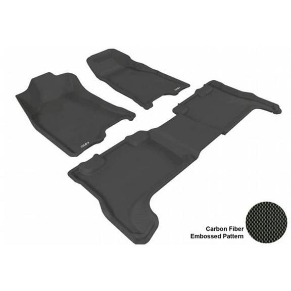 3D MAXpider  CHEVROLET COLORADO CREW CAB 2004-2012 KAGU BLACK R1 R2 Floor Mat