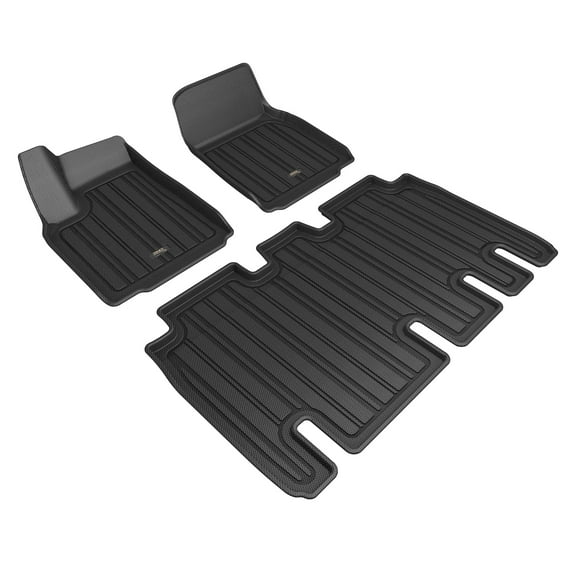 3D MAXpider Custom Fit Elitect Floor Mat (Black) Compatible with Tesla Model X 5-Seat 2022-2024 - Full Set