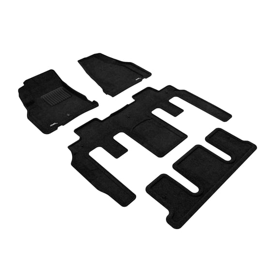 3D MAXpider All-Weather Carpeted Floor Mats Custom Fit for 2009-2017 Chevrolet Traverse Car Floor Liners Elegant Series (1ST 2ND 3RD Row)