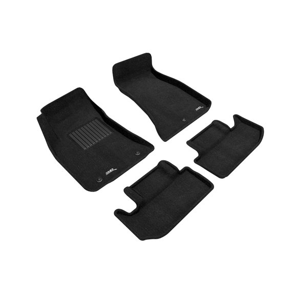 3D MAXpider All-Weather Carpeted Floor Mats Custom Fit for 2015-2021 Dodge Challenger RWD Car Floor Liners Elegant Series (1ST & 2ND Row)