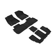 3D MAXpider Custom Fit Elegant Floor Mat Black Compatible with GMC Acadia w/Bucket 2nd Row 2017-2023 - Full Set