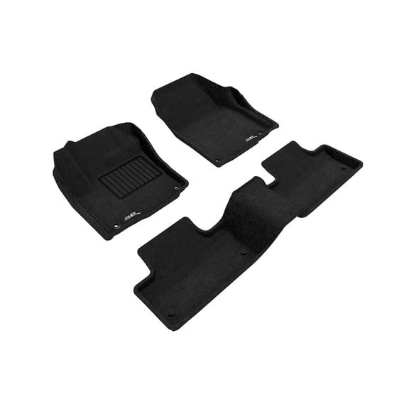 3D MAXpider Custom Fit Elegant Floor Mat (Black) for 2020-2021 Land Rover Range Rover EVOQUE - 1ST Row 2ND Row
