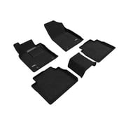 3D MAXpider Custom Fit Elegant Floor Mat Black Compatible with Lexus Es Gasoline Fwd 2019-2025 - 1st & 2nd Row