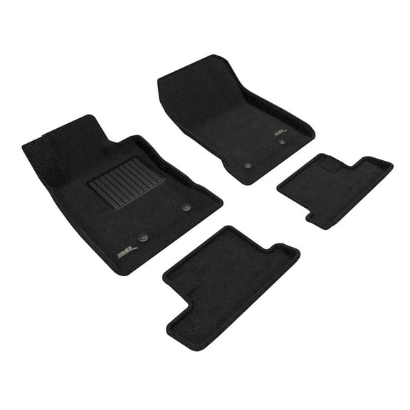 3D MAXpider Custom Fit Elegant Carpet Floor Mat (BLACK) Compatible for SUBARU BRZ 2022-2023 - Full Set