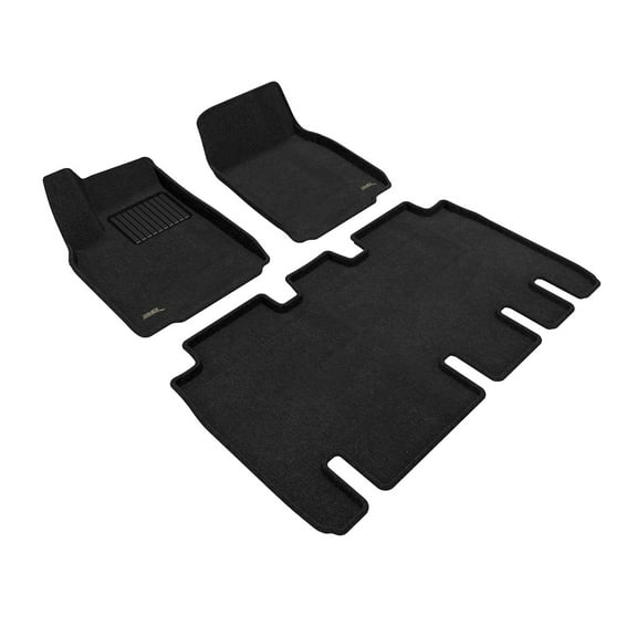 3D MAXpider Custom Fit Elegant Floor Mat (Black) Compatible with Tesla Model X 5-Seater 2022-2024 - Full Set