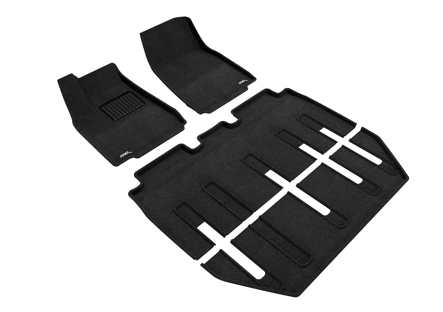 3D MAXpider ELEGANT Floor Mat (BLACK) compatible with TESLA MODEL X FOLDING 7-SEAT 2017-2021 - Full Set