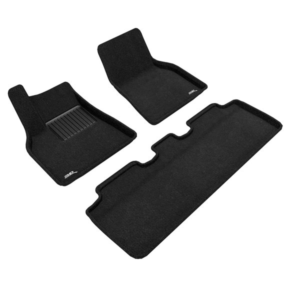 3D MAXpider Custom Fit Elegant Floor Mat (Black) Compatible with Tesla Model Y 2021-2025 - Full Set