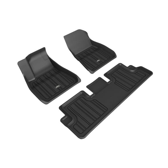 3D MAXpider Custom Fit Elitect Floor Mat (Black) Compatible with Tesla Model 3 2020-2023 - Full Set