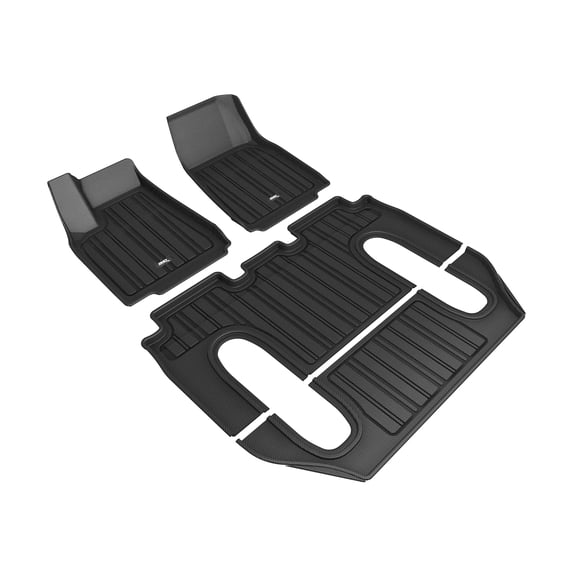 3D MAXpider Custom Fit ELITECT Floor Mat (Black) Compatible with Tesla Model X 6 Seats 2016-2021 - Full Set