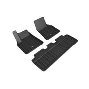 3D MAXpider Custom Fit Elitect Floor Mat Black Compatible with Tesla Model Y 5-Seat 2021-2025 - Full Set