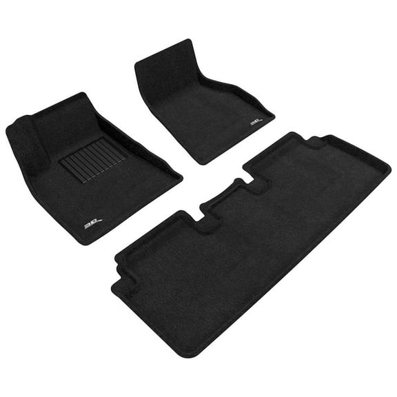 3D MAXpider All-Weather Carpeted Floor Mats Custom Fit for 2015-2019 Tesla Model S Car Floor Liners Elegant Series (1ST & 2ND Row)