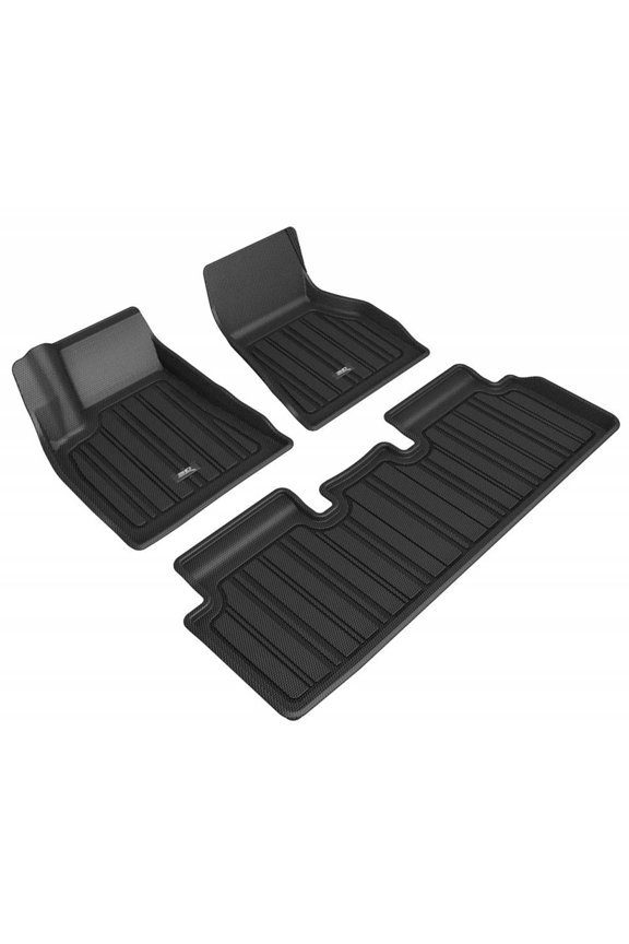 Custom Fit Elitect Floor Mat (Black) Compatible with Tesla Model S 2020-2021 - Full Set