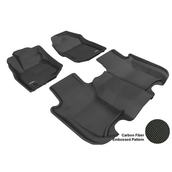 3D MAXpider  HONDA FIT 2009-2013 KAGU BLACK R1 R2 Floor Mat