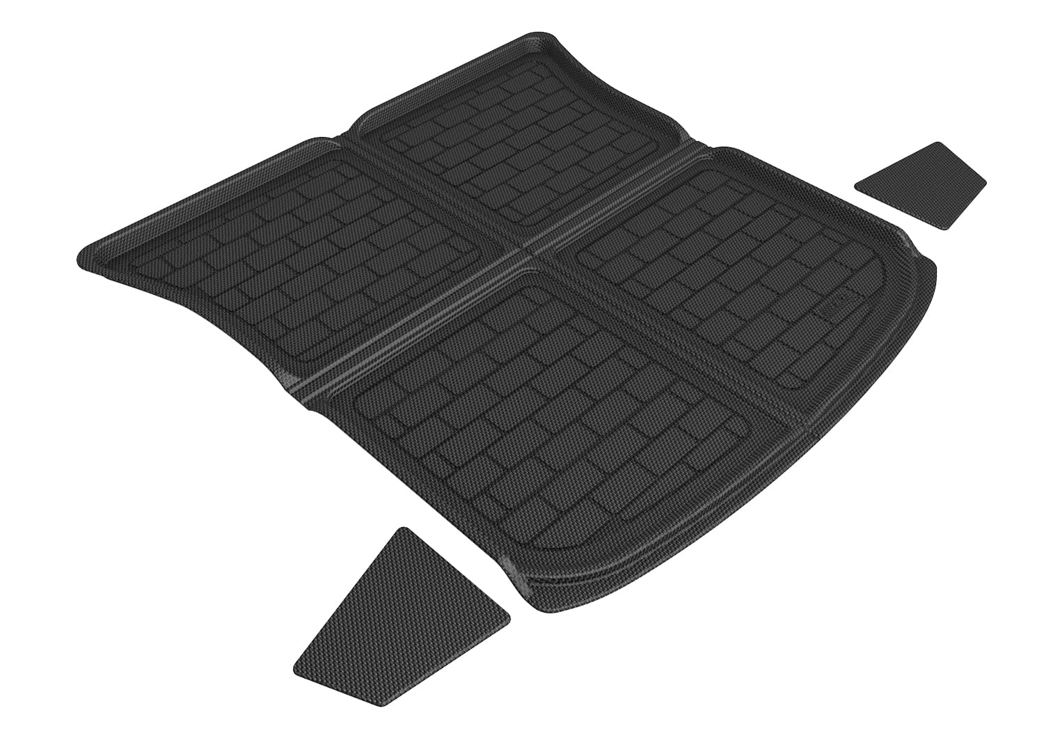 3D MAXpider Custom Fit Cross Fold Kagu Cargo Liner (Black) Compatible with Tesla Model Y 5-Seat 2021-2025 - Rear Upper Cargo Liner (3Pcs)