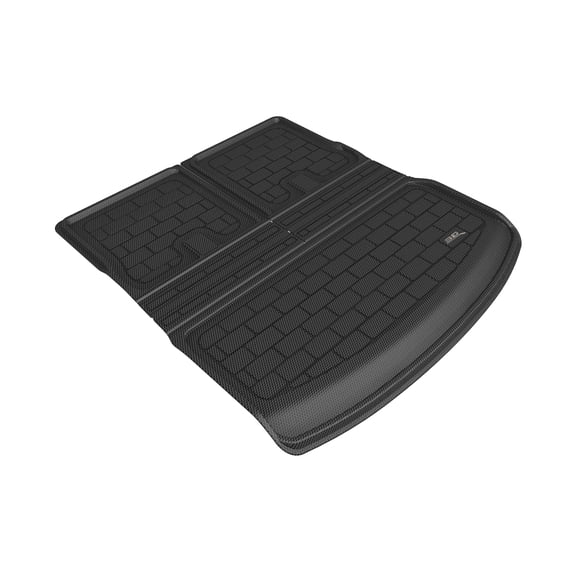 3D MAXpider Custom Fit Kagu Cross Fold Cargo Liner (Black) Compatible with Tesla Model Y 7-Seat 2021-2024 - Behind R3 Seatback Protector.