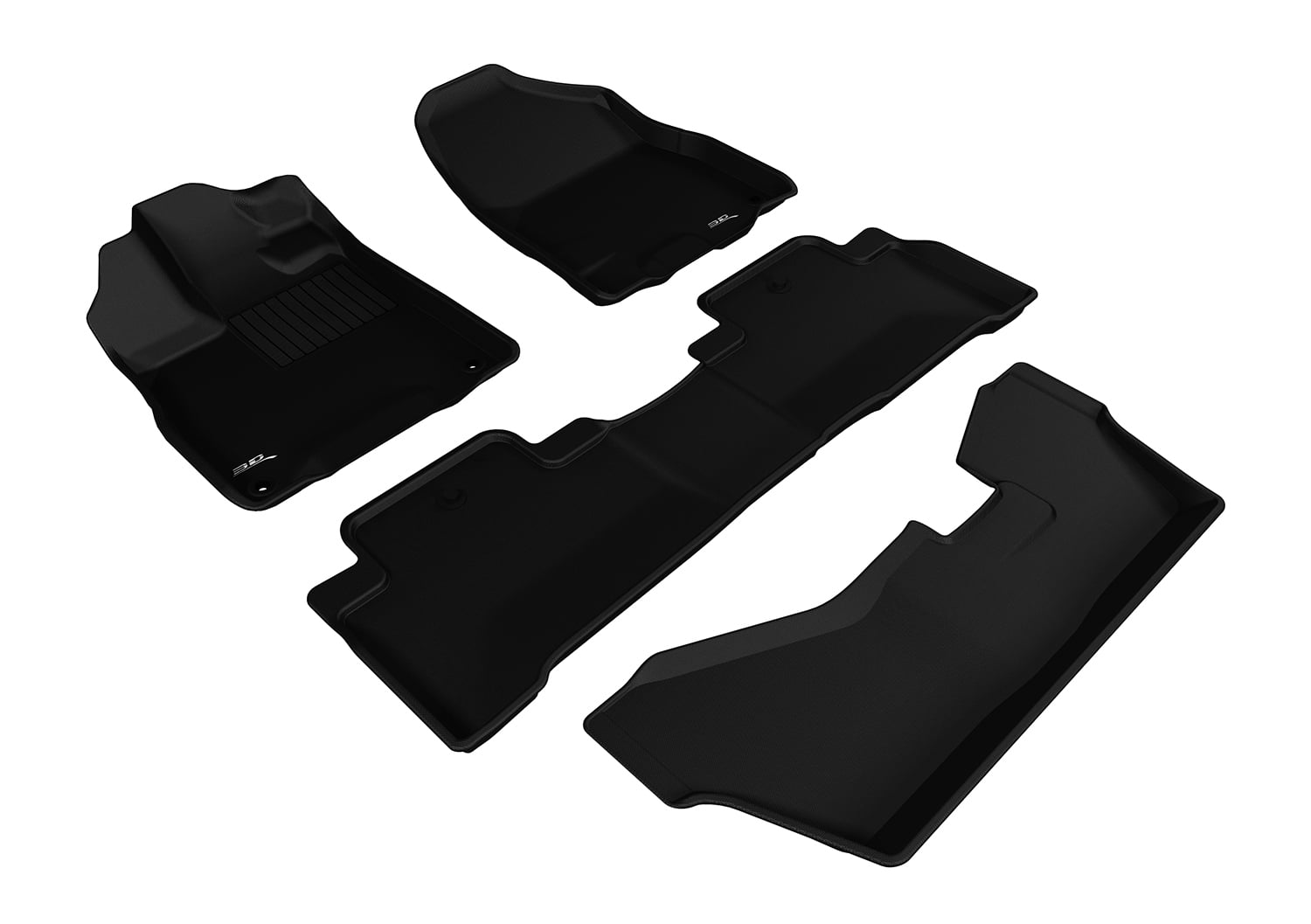 3D MAXpider Custom Fit Floor Mats For Acura MDX 2014-2020 - All-Weather Kagu Series, Full Set