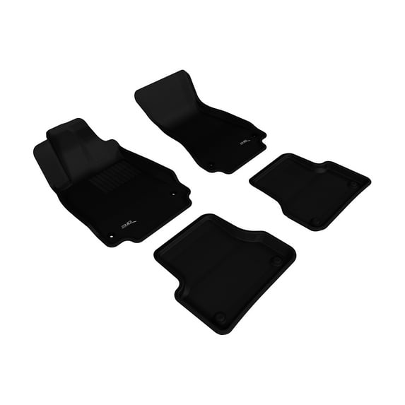 3D MAXpider Audi A6 2012-2018 / Audi S6 2013-2018 Custom Fit All-Weather Car Floor Mats Liners, Kagu Series (1st & 2nd Row, Black)
