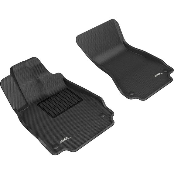 3D MAXpider Custom Fit Kagu Floor Mat (Black) Compatible with Audi A6 Sedan (C7) 2012-2018 / S6 (C7) 2013-2018 / A7 (4G8) 2012-2018 / S7 (4G8) 2013-2018 / RS 7 (4G8) 2014-2018 - Front Row R1