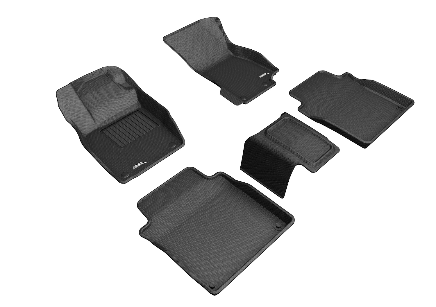 3D MAXpider Custom Fit Kagu Floor Mat (Black) for 2019-2023 Audi A8L / S8L - 1ST Row 2ND Row