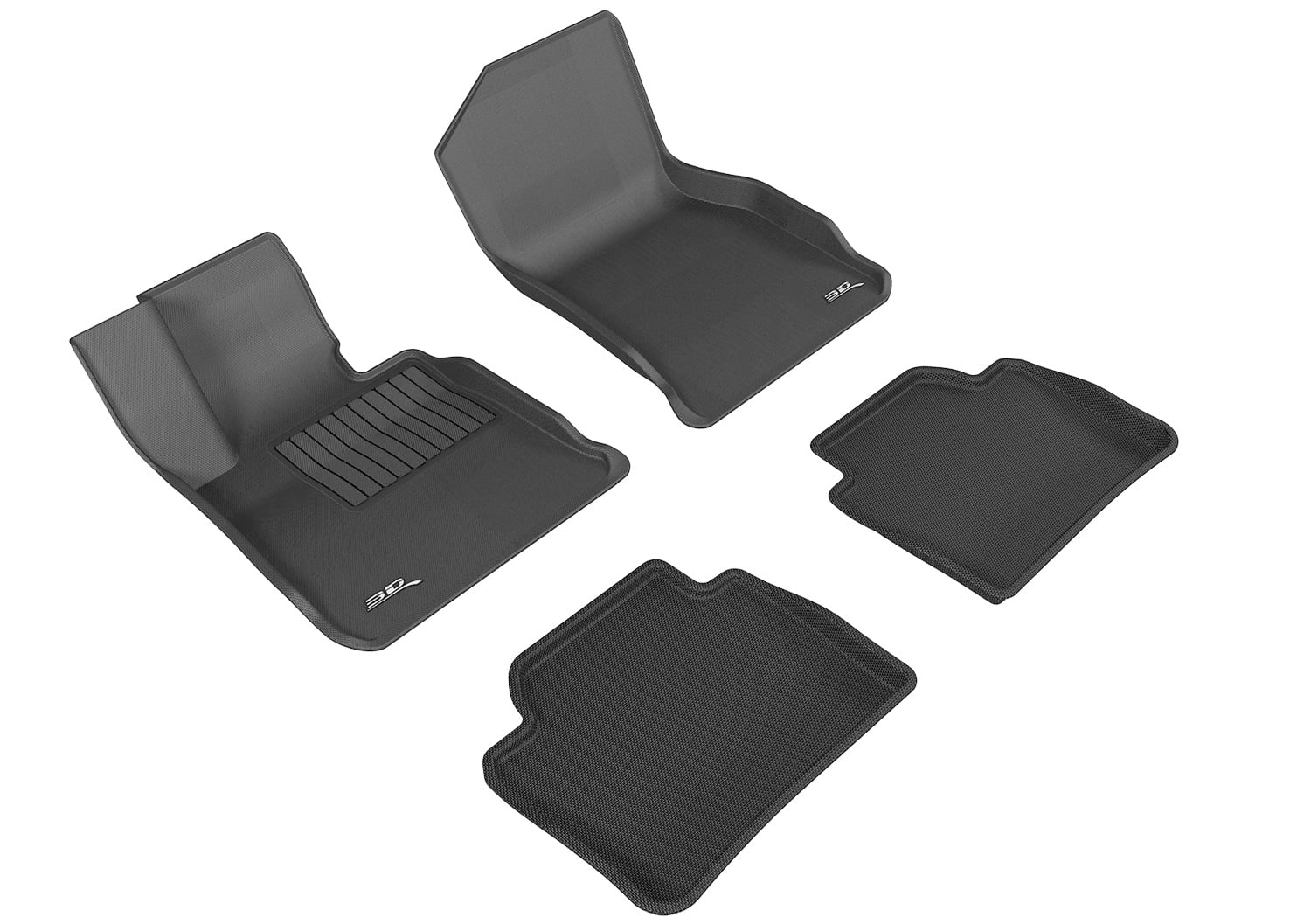 3D MAXpider Custom Fit KAGU Floor Mat (BLACK) for 2014-2020 BMW 4 SERIES (F36) GRAND COUPE - 1ST ROW 2ND ROW