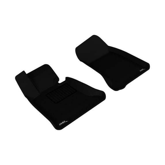 3D MAXpider Front Row Custom Fit All-Weather Floor Mat for Select BMW 5 Series (E60) Models - Kagu Rubber (Black)