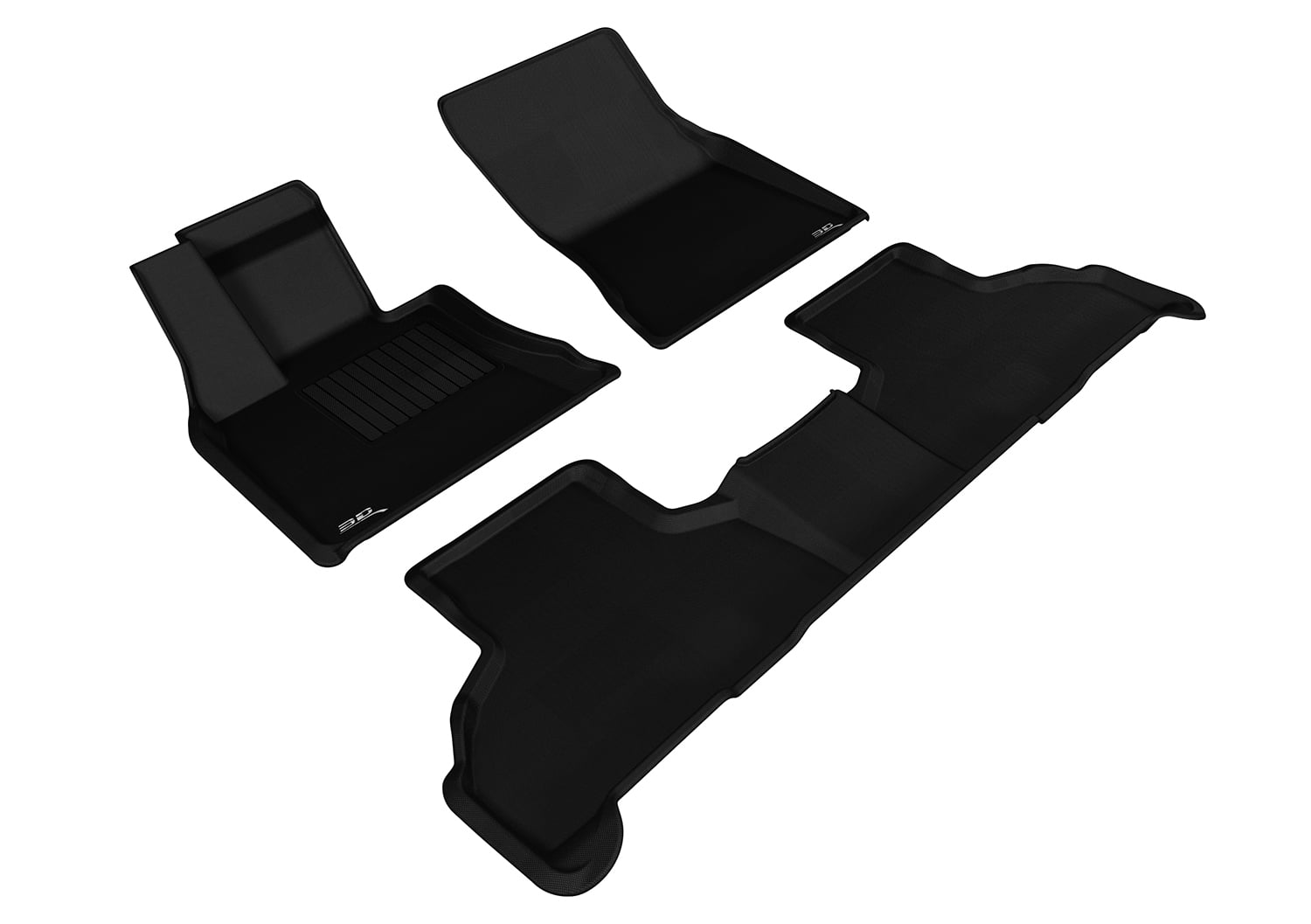 3D MAXpider Custom Fit Kagu Floor Mat (Black) Compatible with BMW X5 (F15) 2014-2018 / X6 (F16) 2015-2019 - Full Set