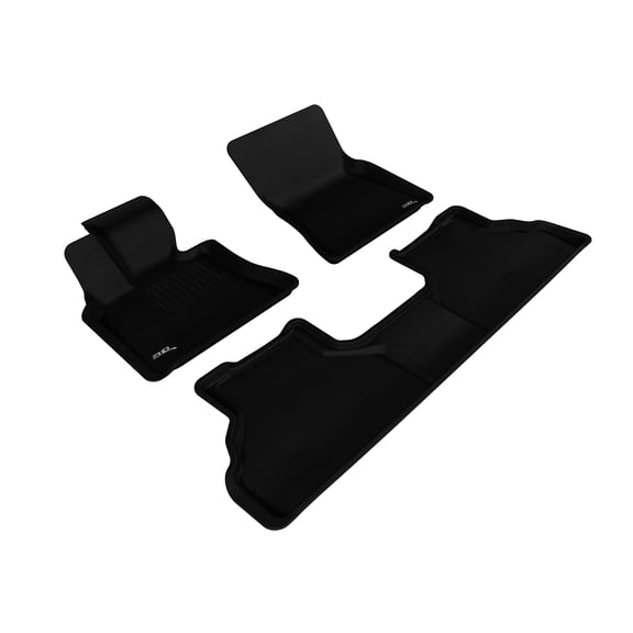 3D MAXpider-L1BM06201509 Complete Set Custom Fit All-Weather Floor Mat for Select BMW X6 (E71) Models - Kagu Rubber (Black)