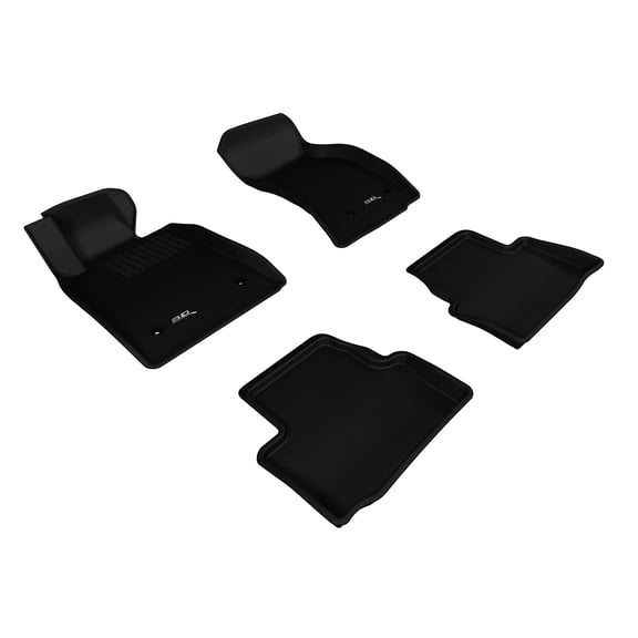 3D MAXpider - L1CD00601509 Complete Set Custom Fit All-Weather Floor Mat for Select Cadillac ATS Models - Kagu Rubber (Black) , Gray