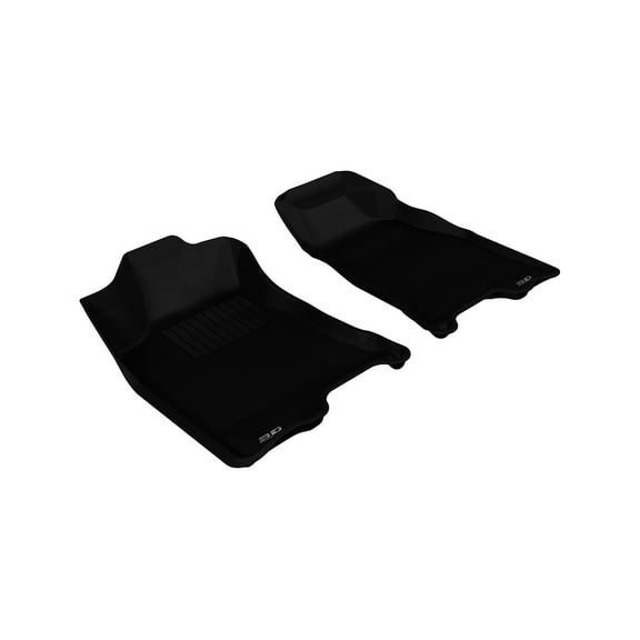 3D MAXpider Front Row Custom Fit All-Weather Floor Mat for Select Chevrolet Colorado Models - Kagu Rubber (Black)