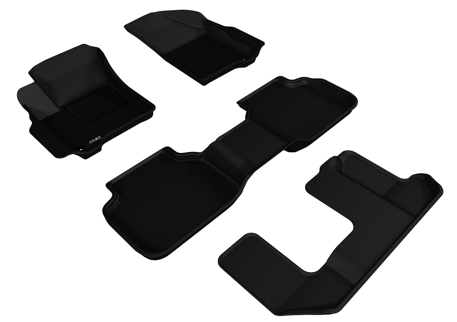 3D MAXpider KAGU Floor Mat (BLACK) compatible with DODGE JOURNEY 2012-2020 - Full Set