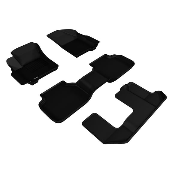 3D MAXpider Custom Fit KAGU Floor Mat (BLACK) for 2012-2020 DODGE JOURNEY - 1ST ROW 2ND ROW 3RD ROW