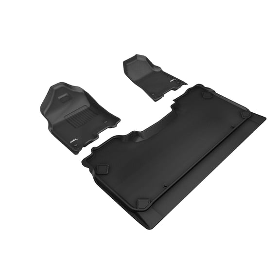 3D MAXpider Custom Fit Kagu All-Weather Floor Mat (Black) Compatible with Dodge Ram 1500 Crew Cab 2019-2024 - 1st & 2nd Row