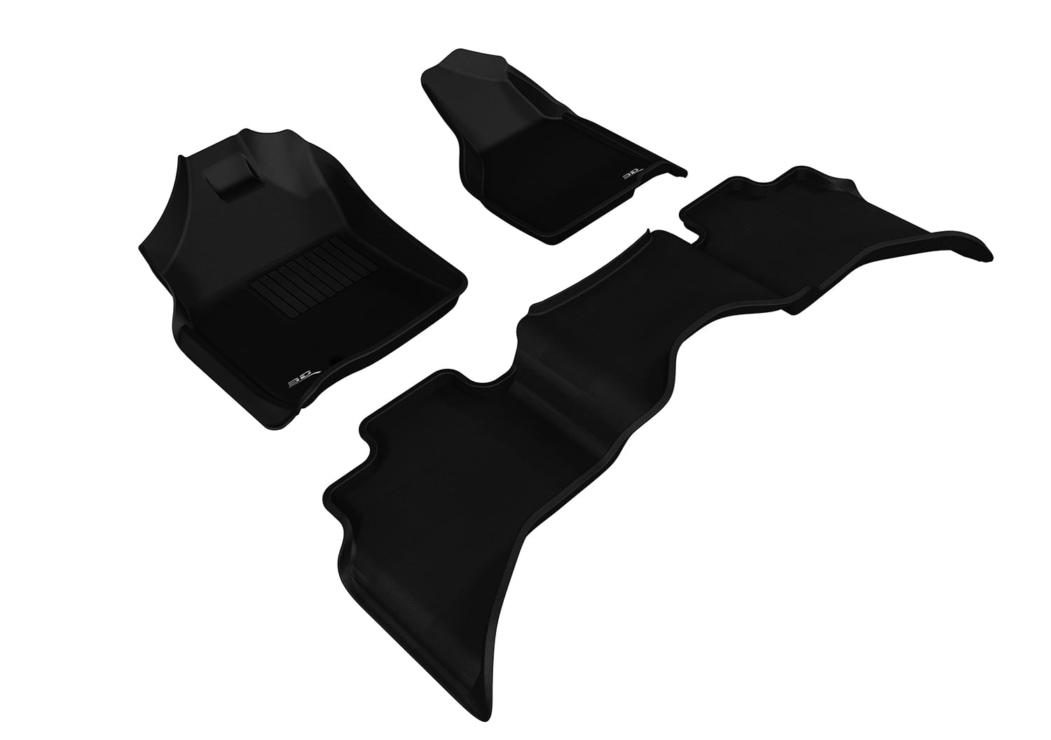 3D MAXpider KAGU Floor Mat (BLACK) compatible with DODGE RAM 1500 QUAD CAB 2009-2012 - Full Set