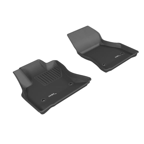 3D MAXpider Front Row Custom Fit All-Weather Floor Mat for Select Fiat 500L Models - Kagu Rubber (Black)