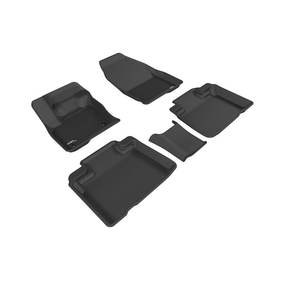 3D MAXpider Custom Fit Kagu Floor Mat (Black) Compatible with Ford Edge 2015-2024 - Full Set