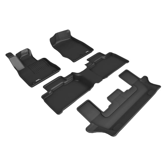 3D MAXpider Custom Fit Kagu Floor Mat (Black) Compatible with Ford Explorer with Bench 2nd Row 2020-2025 - R1 R2 R3